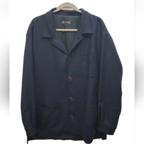 Hart Schaffner Marx 100% Wool Sport Coat Blazer Men L Blue Made in Italy Italian